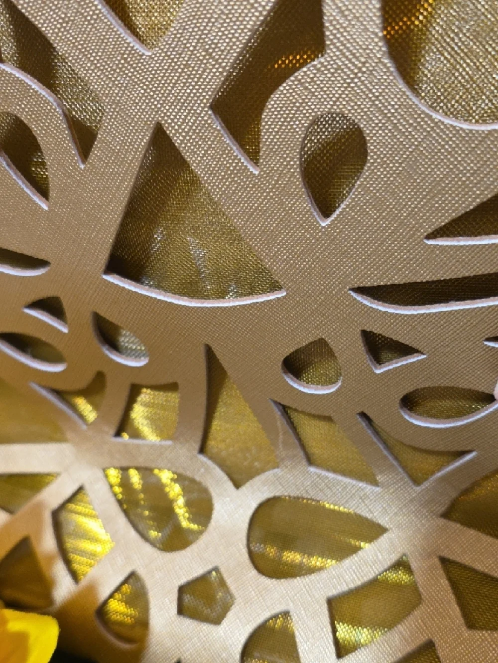 Mellow World Gold Laser-Cut Tote with Braided Handles - Picture 4 of 16